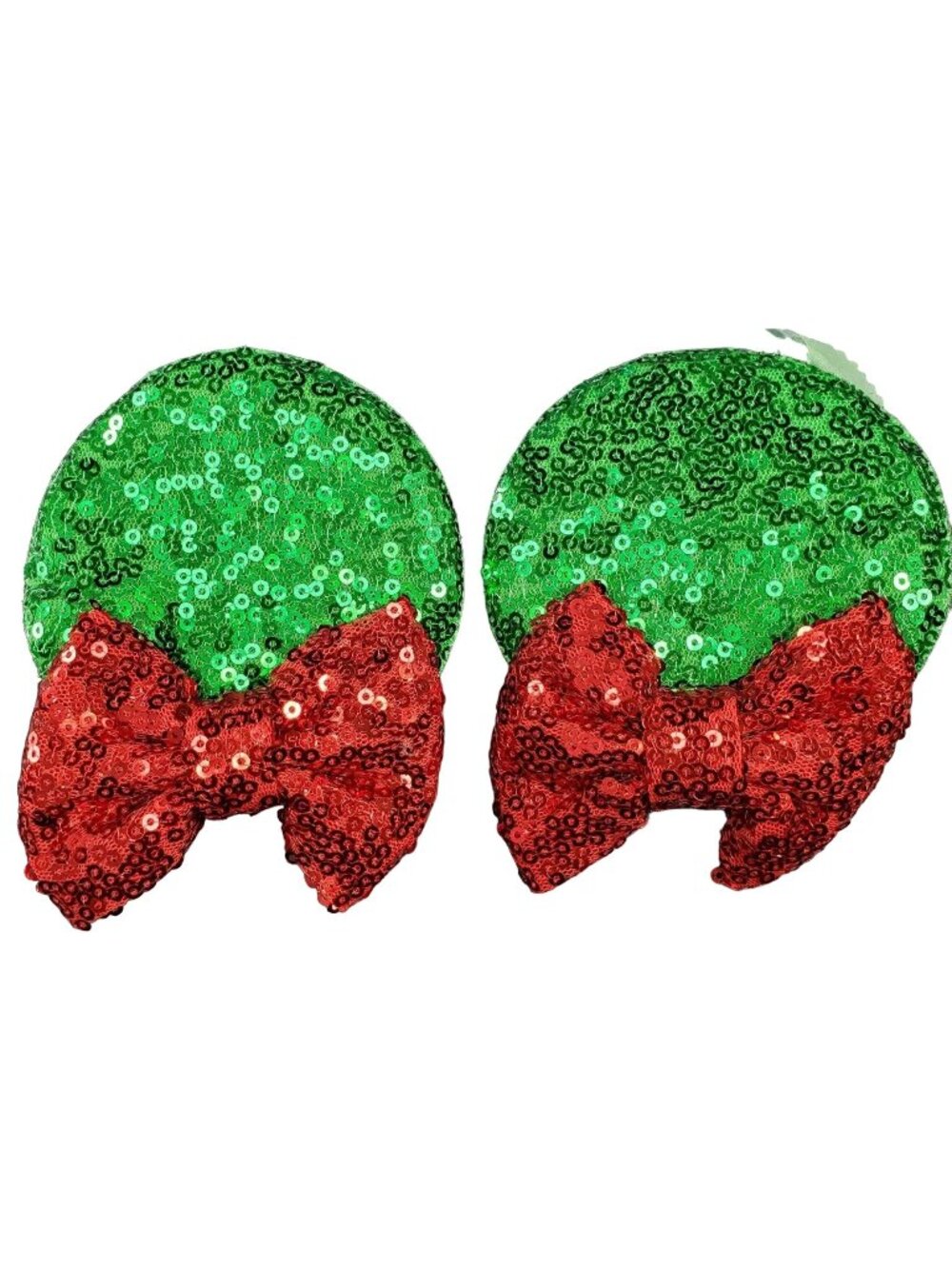 Minnie Mouse Ears Barretts Christmas Sequins Red Hair Bow Clips Hair Accessories